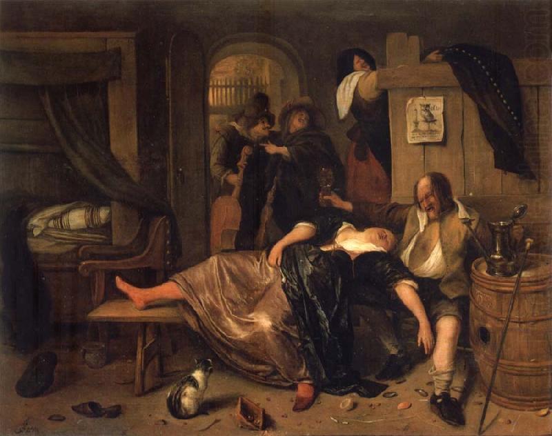 The Drunken couple., Jan Steen